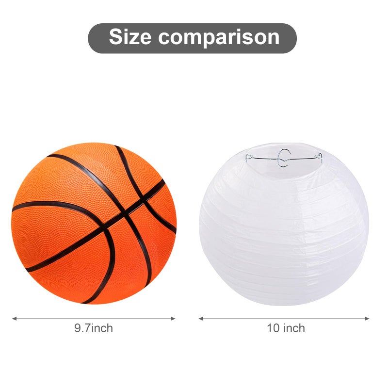 LIHAO 10 Inch White Round Paper Lanterns (10 Pack) - Image 2